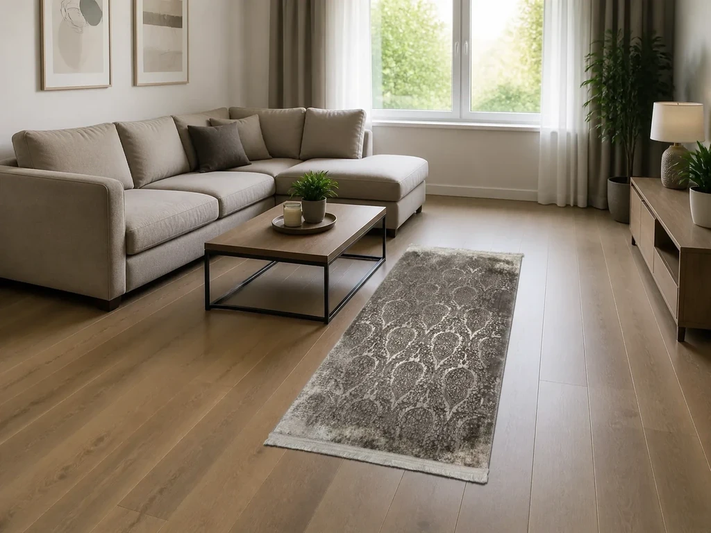 Килим прямокутний бежевий 0010B